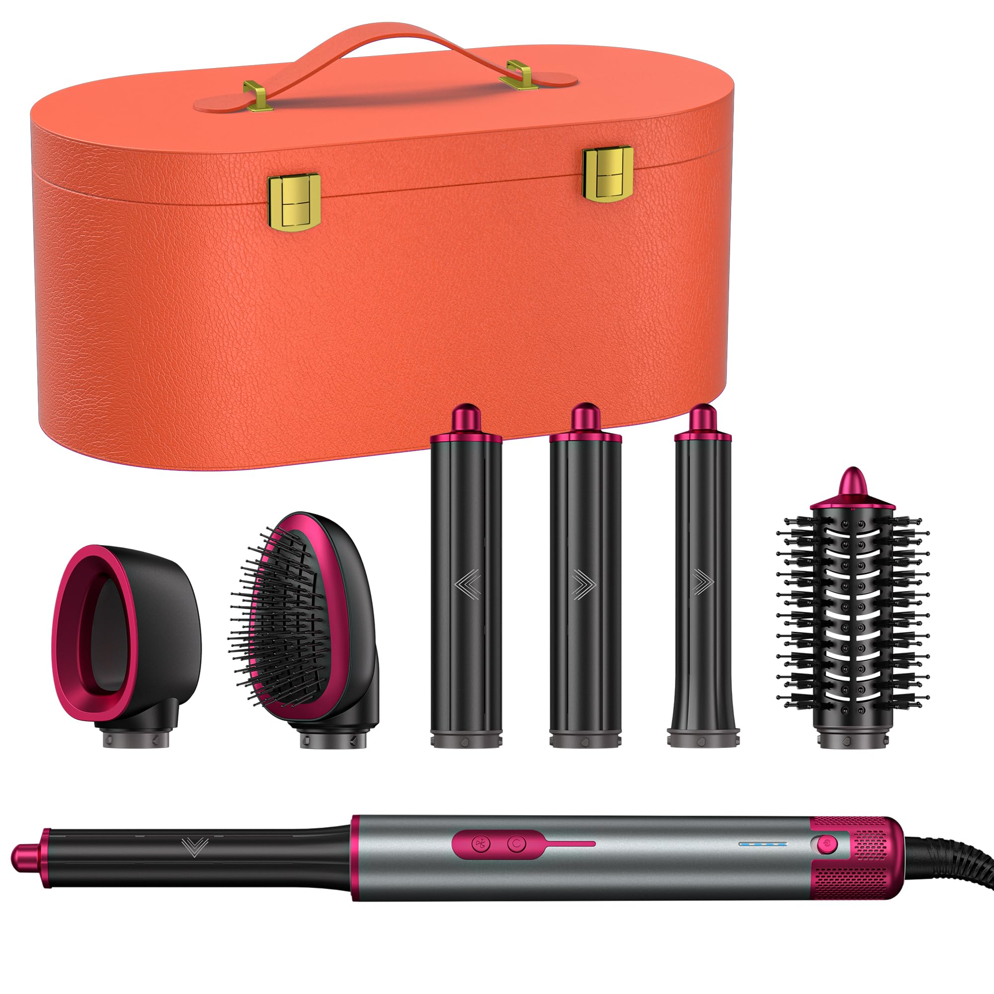 Air Styler 7 in 1, Cweixi Asciugacapelli Ionico, Arricciacapelli Automatico | Asciugatura Rapida, Spazzola Lisciante e Volumizzante, Senza Danni da Calore, Tutti i Capelli, Custodia in Pelle