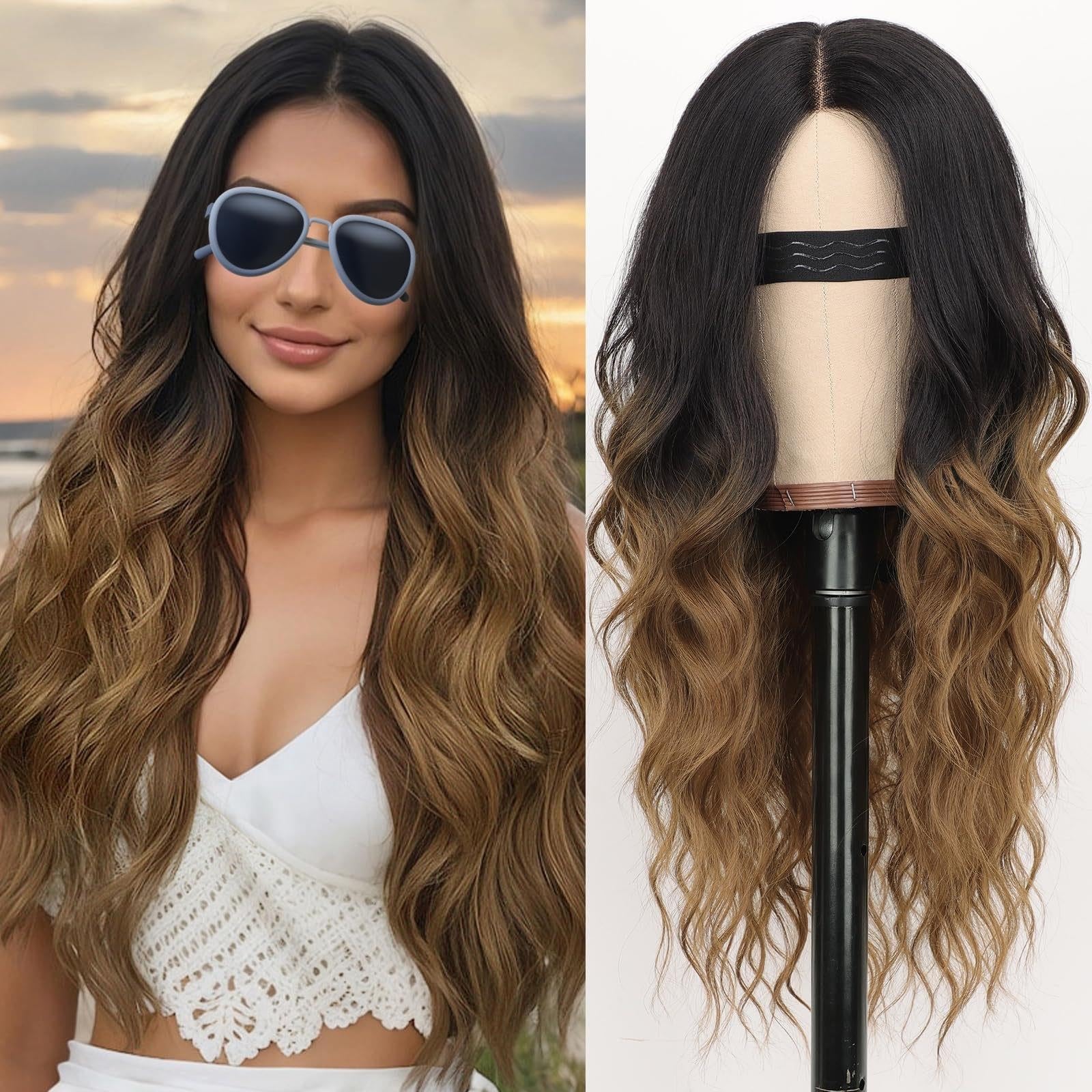 Riccioli parrucche copricapo Estensioni capelli con clip for donne