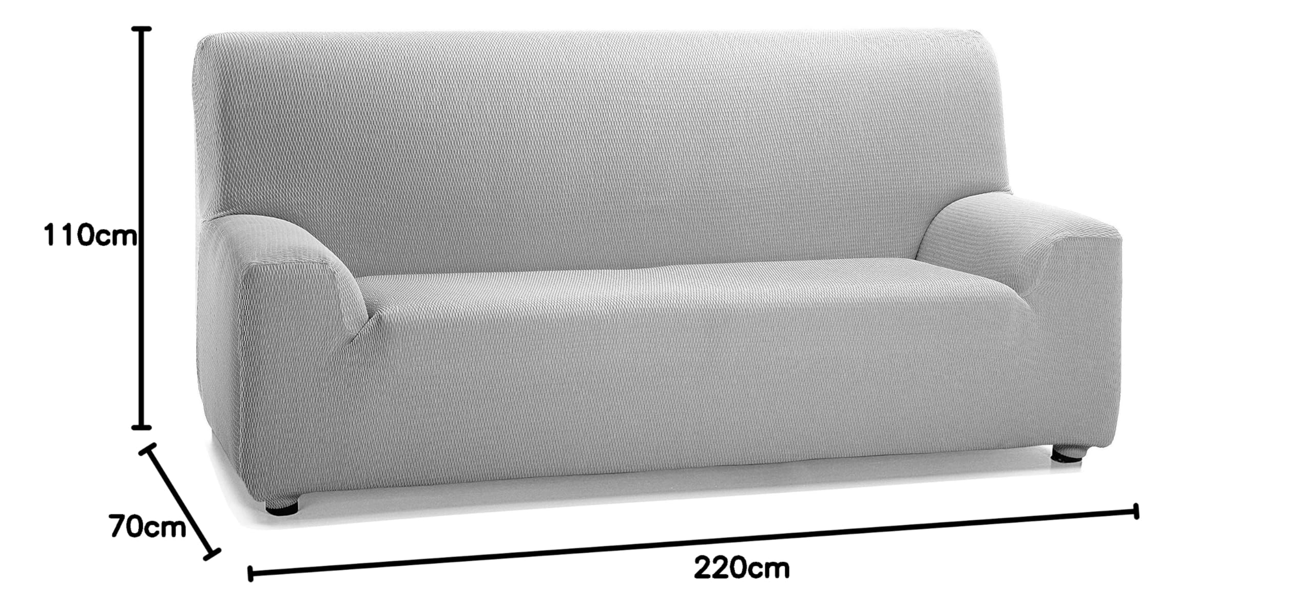 Martina Home Tunez Elastyczna Poszewka Na Sofę, Tkanina, Szary (Alma), 3-osobowy, 170 x 220 cm