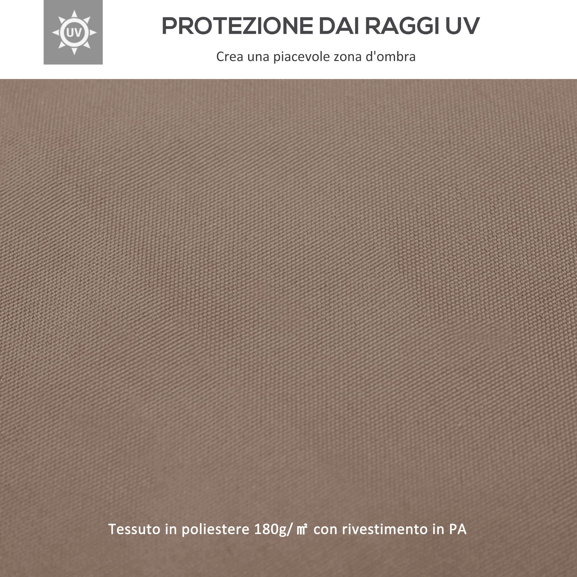 Outsunny Tetto di Ricambio per Gazebo 3x3 m a 2 Livelli, Telo Gazebo 3x3 m Resistente all'Acqua in Tessuto Oxford 180g/m², Anti-UV, Caffè