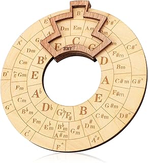 Wooden Melody Tool, Round Wooden Melody Chord Tool Chord Wheel Tool Circle of Fifths Wheel Tool Wooden Melody Tool for Musicians for Chords Notes Key Signature