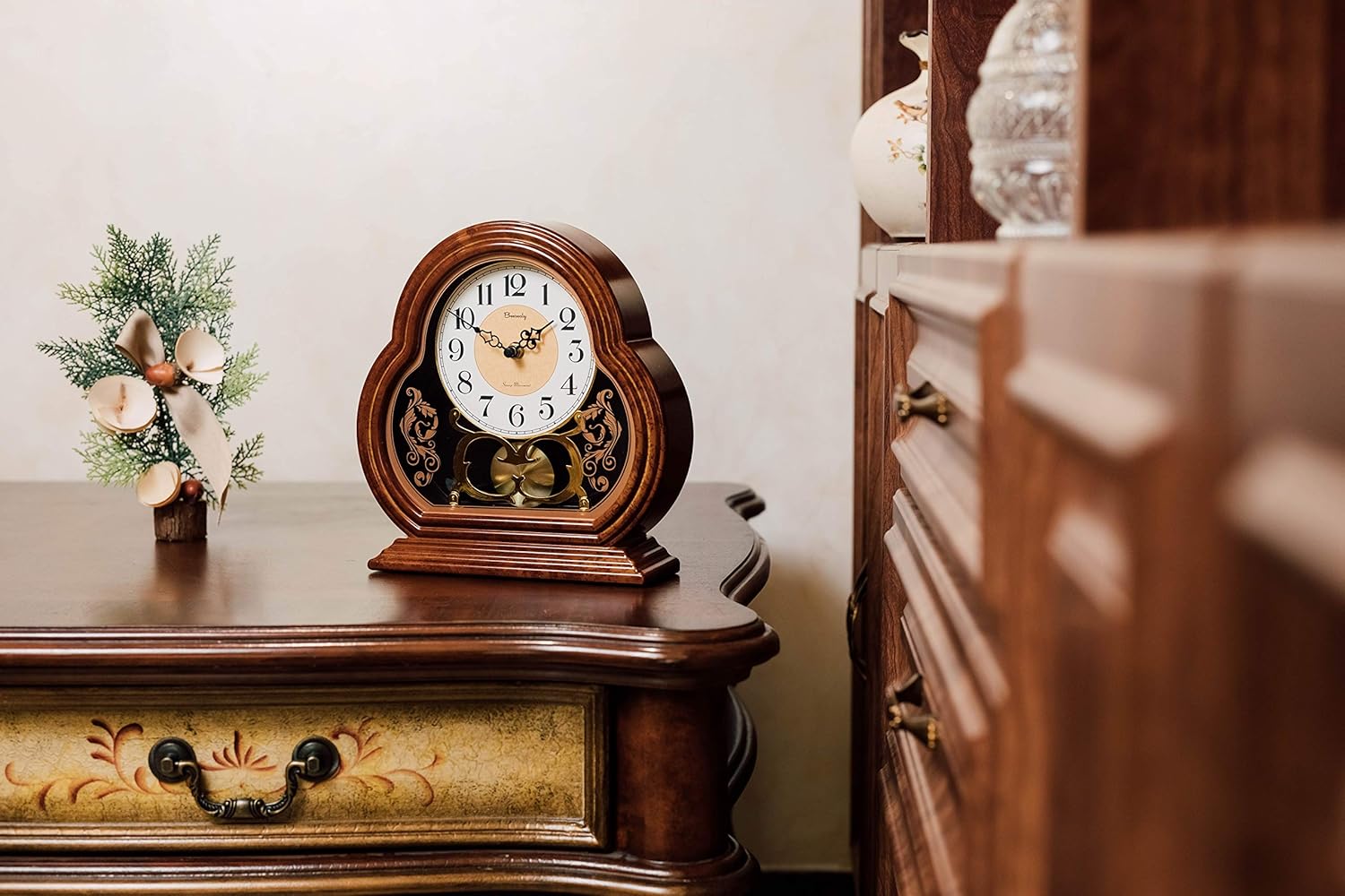 Retro Table Clock 10 Inches Silent Suitable for Living Room Arabic Numerals Easy to Read…