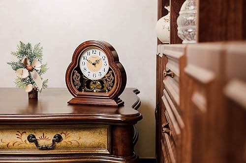 Miniatura 6 de Reloj de mesa retro de 10 pulgadas, silencioso, adecuado para sala de estar, números arábigos, fácil de leer