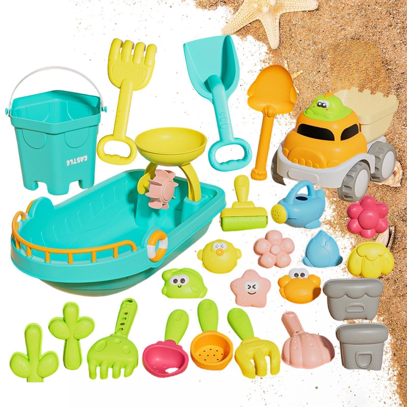 Sandspielzeug für Kinder im Außenbereich 25-teiliges Grabwerkzeug-Set | Sandspielzeug an dem Für den Outdoor-Bereich, Außenbereich, Schwimmbecken, Wasser, Schwimmen, Tauchen, Sommerurlaub,