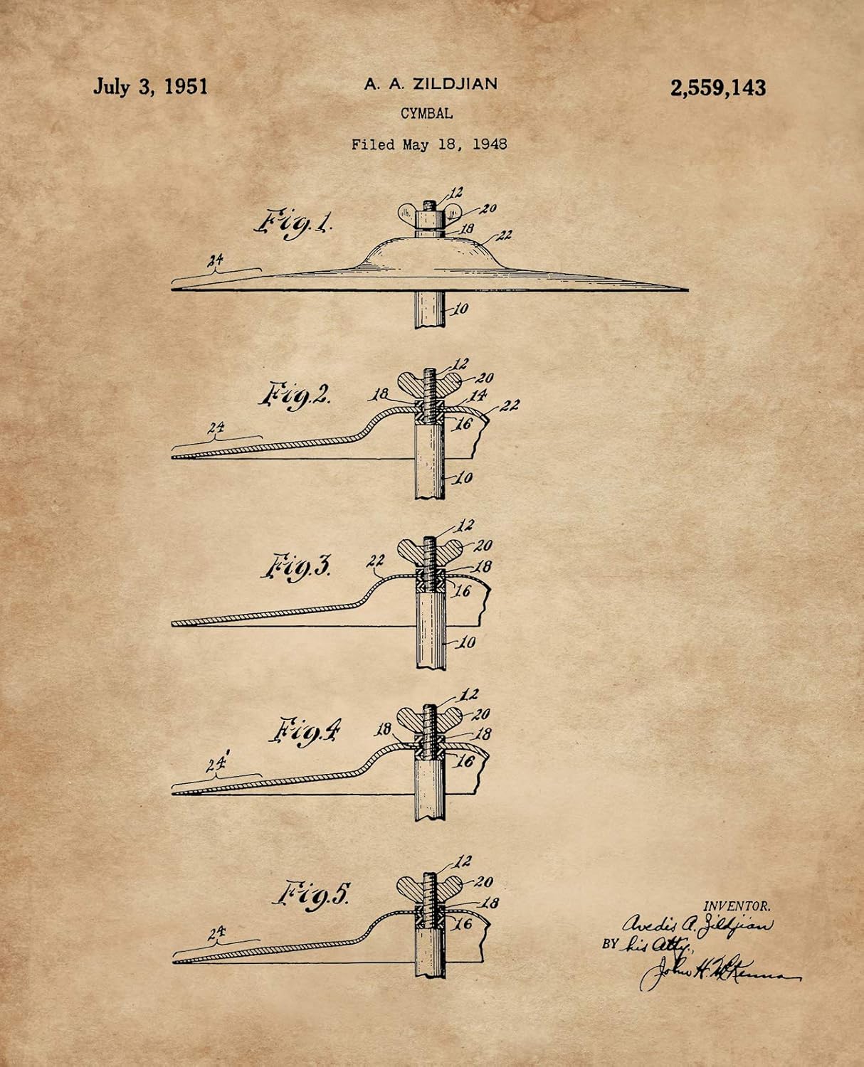 ArtCantHurtU Drummer Gifts for Men Music Wall Decor Set of 6 (8x10) Unframed Drum Patent Wall Art Prints Music Room Studio Decorations Percussionists Teachers Musicians