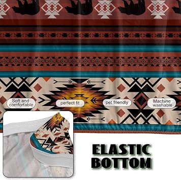 Aztec Geometry Futon Bed Covers Slipcover with Elastic Bottom Soft Removable Pet Friendly Couch Cover for Living Room Folding Couch Slipcover