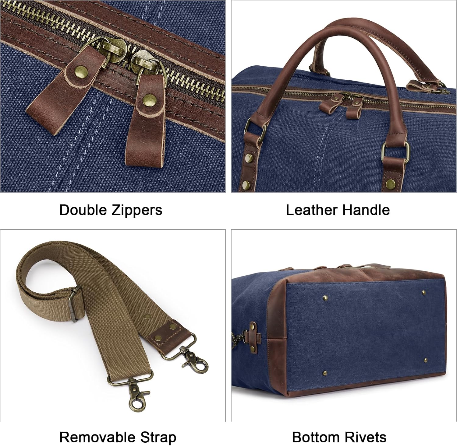 S-ZONE Duffle Bag for Travel Canvas Duffel Bag Carry on Weekender Bag for Men - Image 6