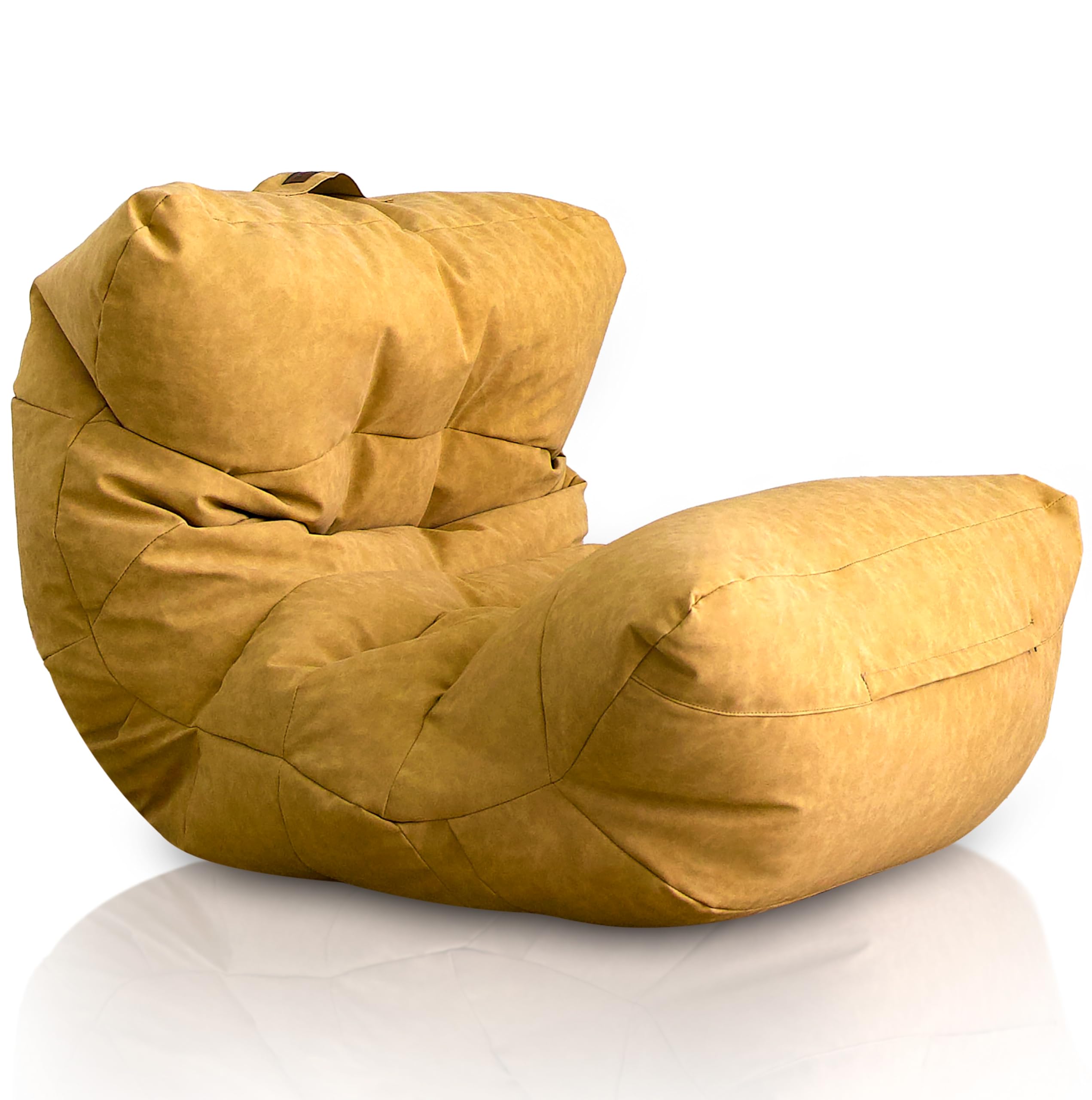 Aiire Puff Salón XXL de Diseño - Sillón Puf con Relleno Incluido para Adulto o Adolescente en Polipiel Premium - Bean Bag Chair Moderno para Dormitorio - Funda Desenfundable y Lavable