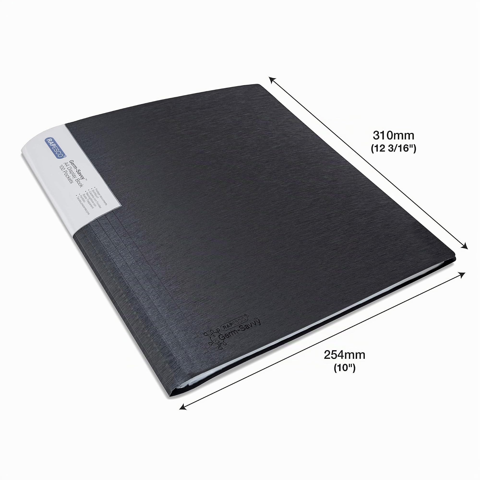 Rapesco 1645 Sichtbuch, 100 Hüllen, A4, Schwarz, 2er Pack