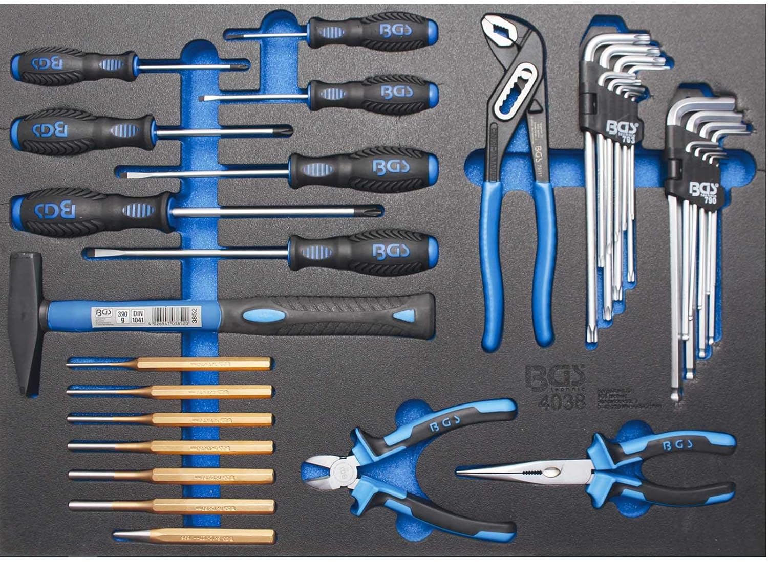 BGS 4038 | Tool Tray 3/3: Hammer, Pliers, Screwdriver Set | 36 pcs.