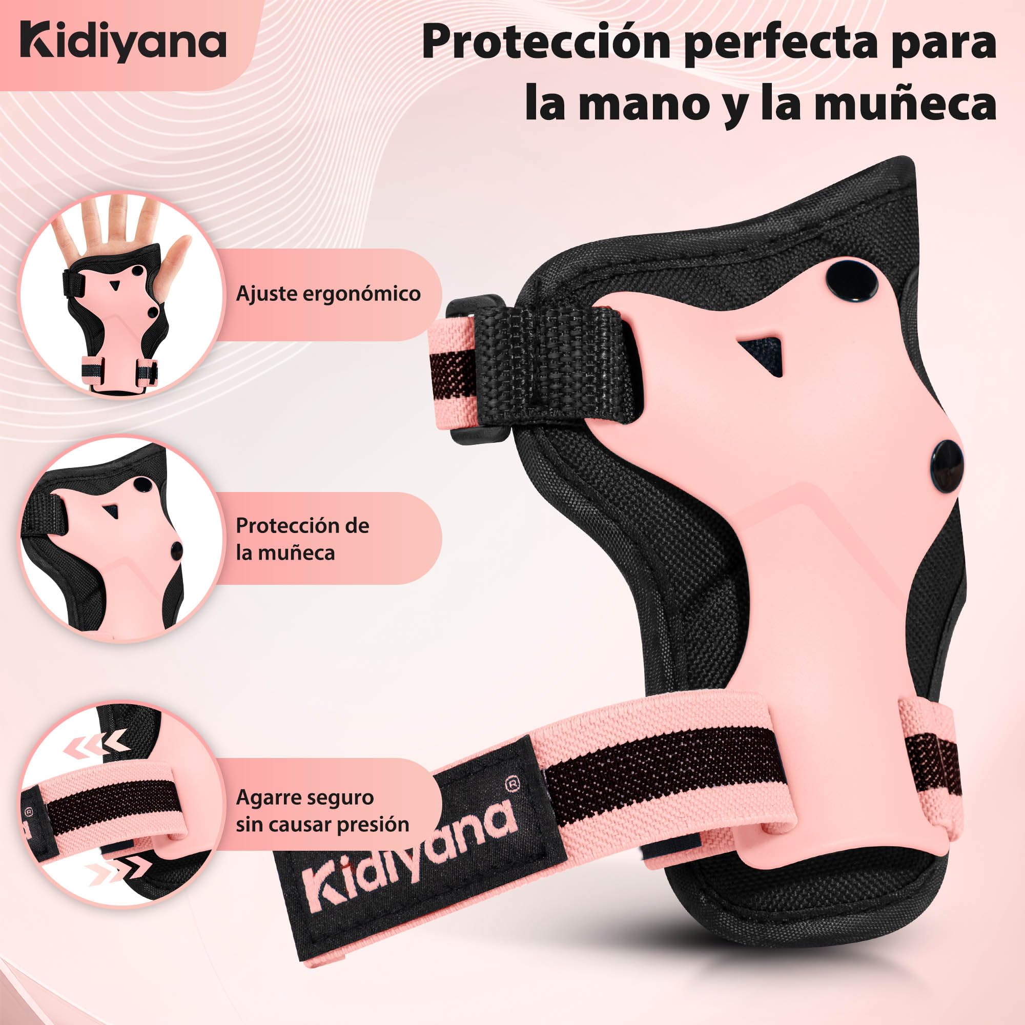 Kids Protector Set, Rodilleras, Coderas y muñequeras, Equipo de protección para patinetes, Patines en línea, monopatines y Bicicletas, Transpirable, Ligero, S (2-6 años) & M (6-14 años)