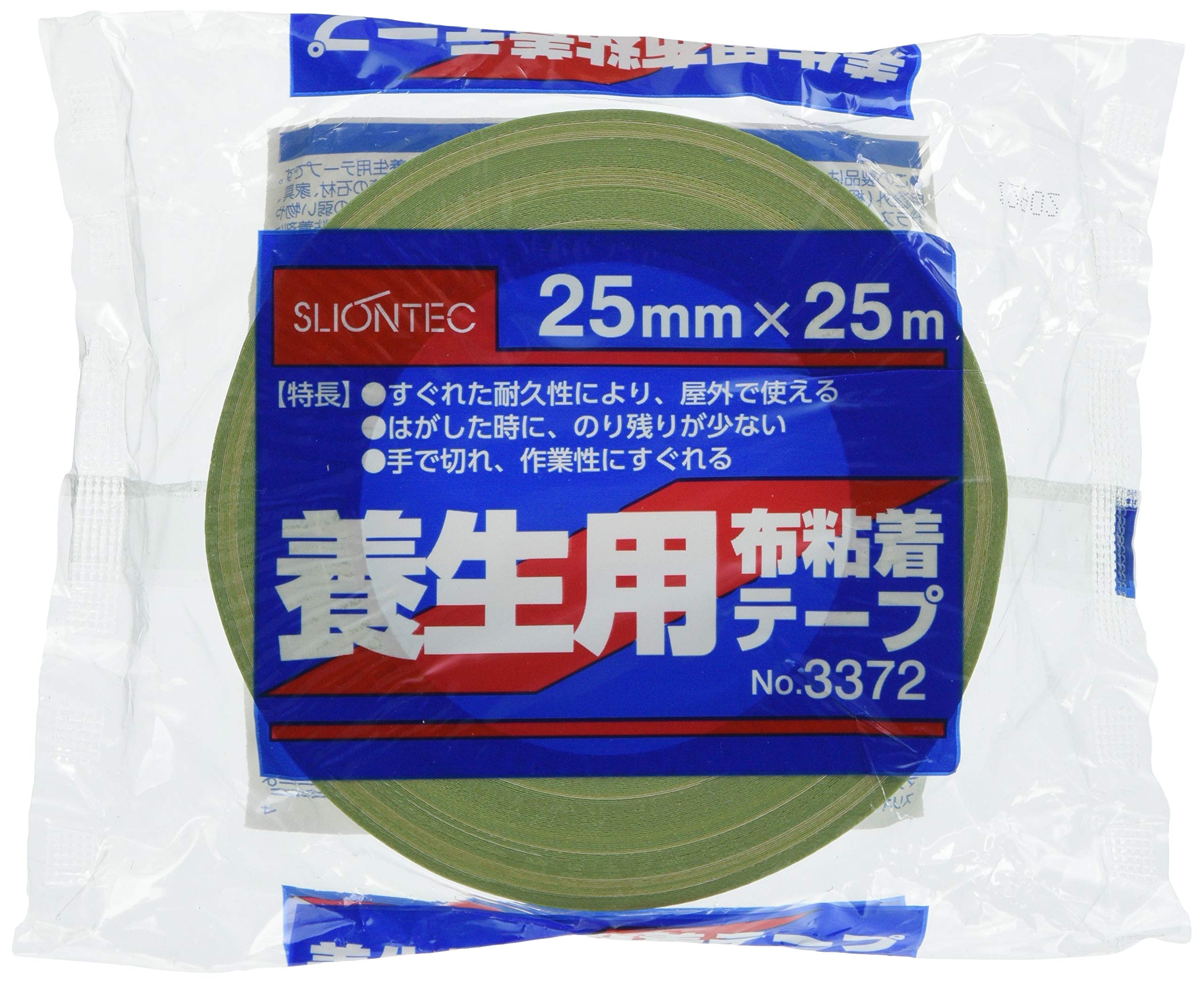 Amazon.co.jp: スリオンテック No.3372 布養生テープ 25×25 ライト 