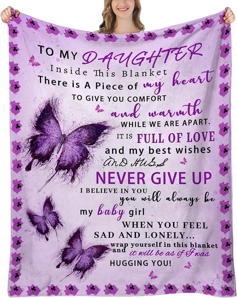 Presentes de filha da mãe e pai – cobertor para minha filha, presente de aniversário para filhas, Natal, Dia das Mães, presentes de aniversário para filhas adultas, cobertores de flanela macia