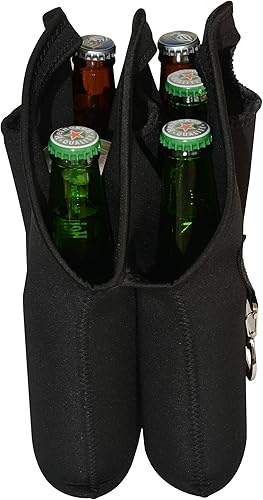 Miniatura 5 de CHILDHOOD Paquete de 6 botellas de cerveza de neopreno aisladas, soporte para enfriar latas de 12 onzas