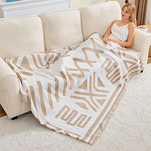 Miniatura 9 de Funda bohemia para sofá de 2 cojines, fundas de sofá lavables de felpilla en forma de L, fundas para sofá modular para perros, funda de manta para