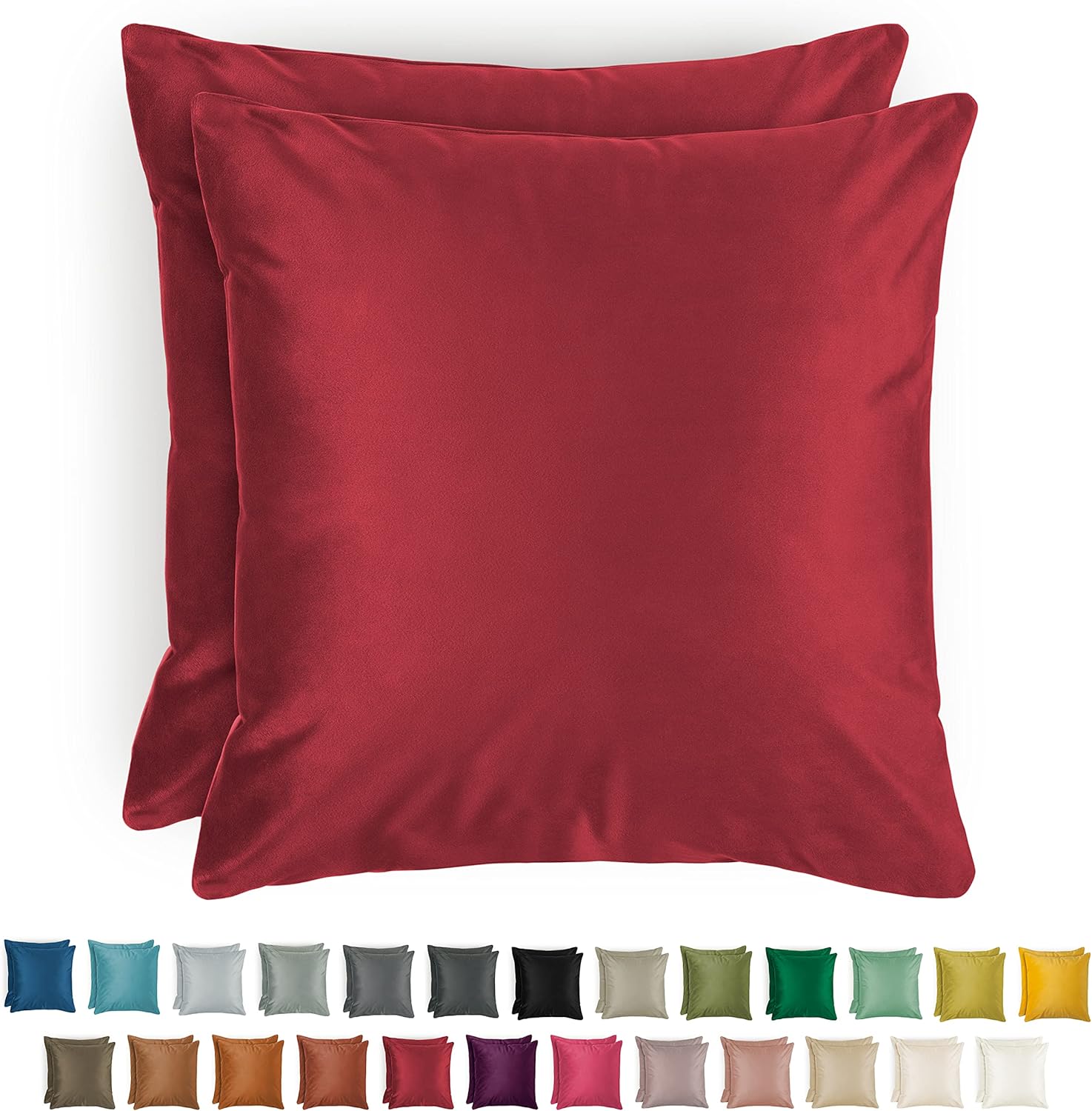 Federe Misure Standard Coppia Federe Cuscino In Cotone - Tinta Unita, Misure Standard, Leonardo Home Cuscini Per Divano - Foto 6