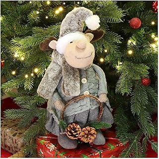 com-four® Christmas Reindeer - Winter Elk Figure as Decorative Stand - Cute Christmas Decoration as Room Decoration - Swedish Decorative Item - Winter Decoration with Pointed Hat