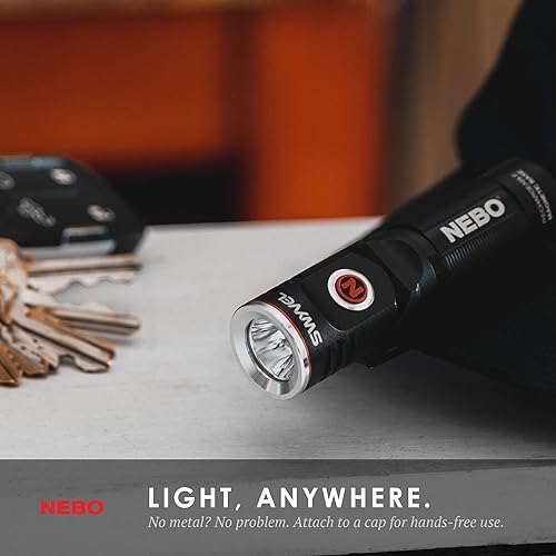 Miniatura 9 de NEBO SWYVEL - Linterna recargable de 1000 lúmenes faro compacto recargable EDC A90 grados, cabeza giratoria 5 modos de luz control inteligente de