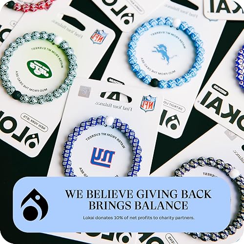 Miniatura 234 de Lokai NFL Football Collection - Pulseras de cuentas para hombres y mujeres, joyería de silicona, pulsera de moda para un ajuste cómodo