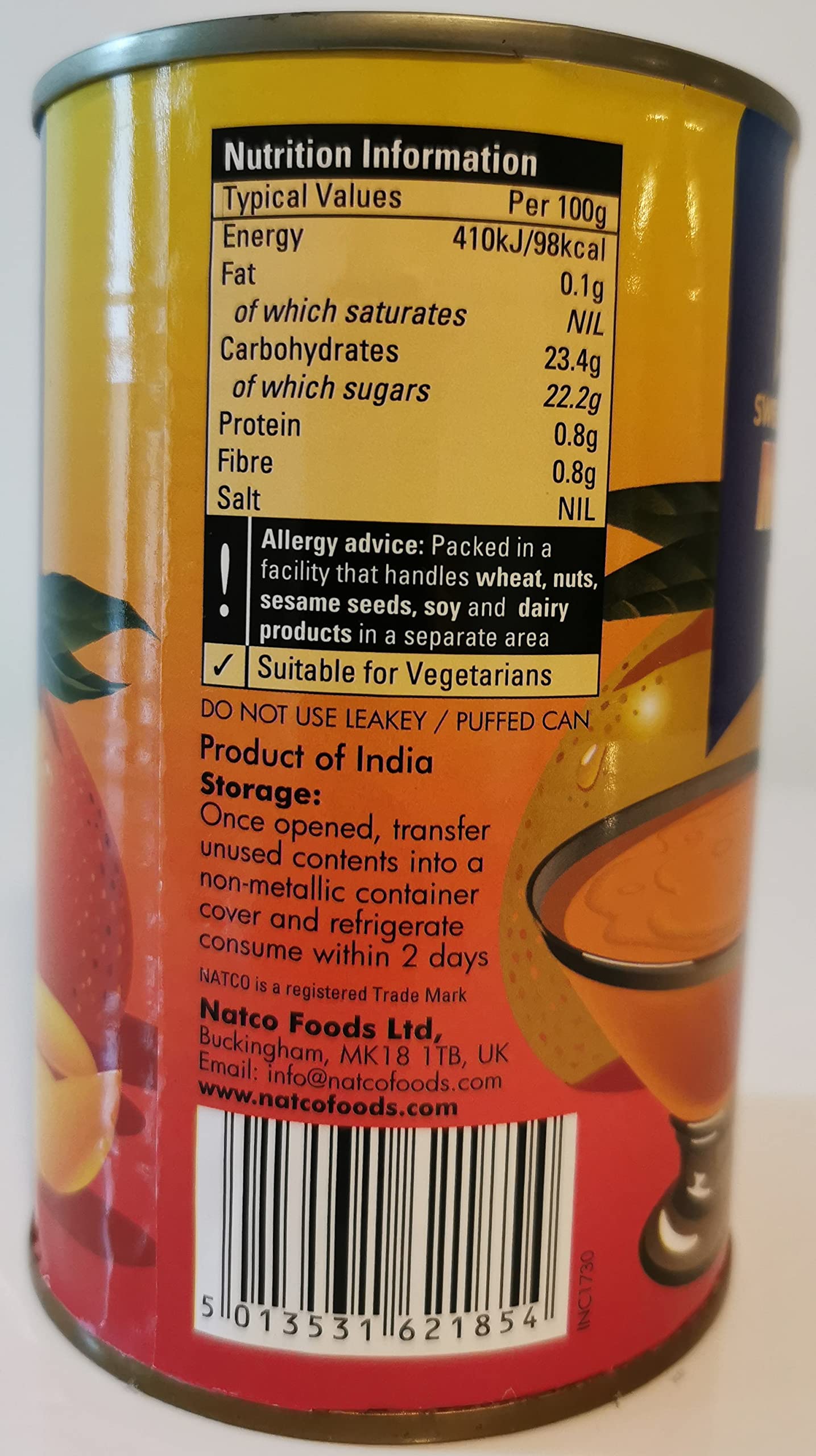 Natco Alphonso pulpe de mangue (sucrée) - 450 g
