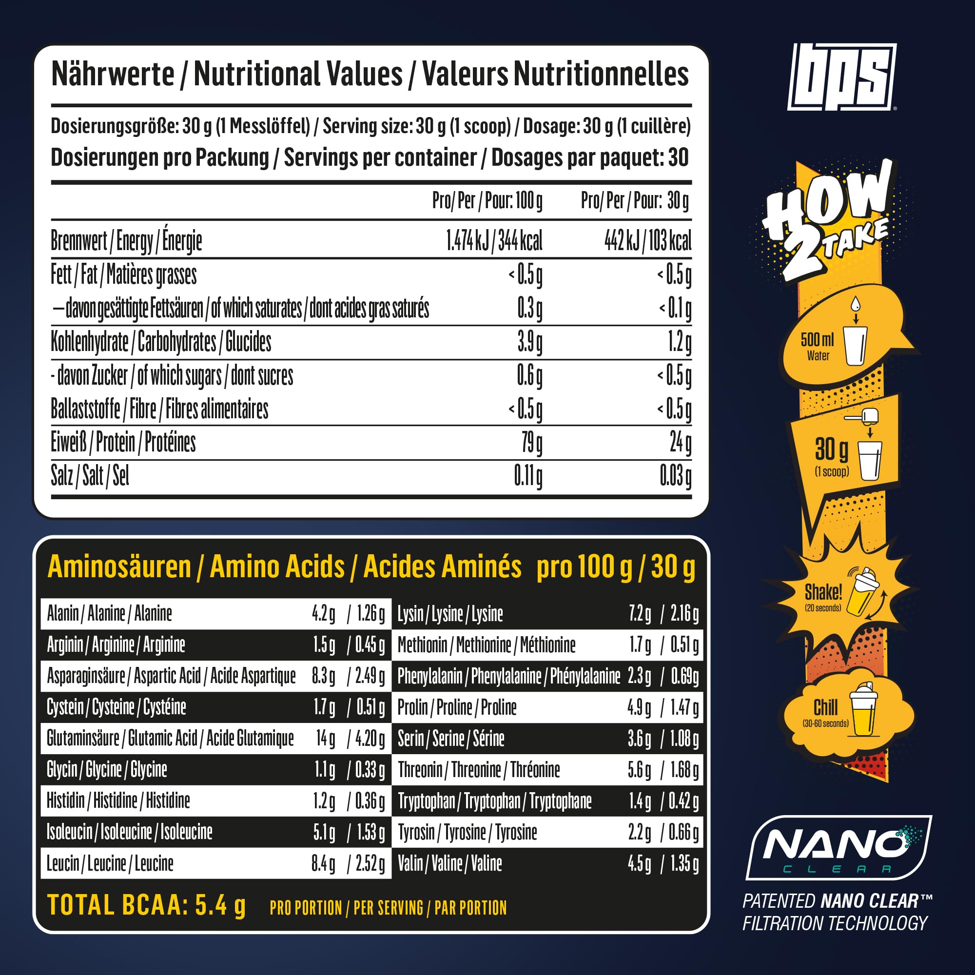 BPS PHARMA ClearGainz4U - Clear Whey Protein Isolat sans sucre - Pour le développement musculaire, le régime et la récupération - 24 g de protéines par portion - Sans lactose et sans graisse - Saveur