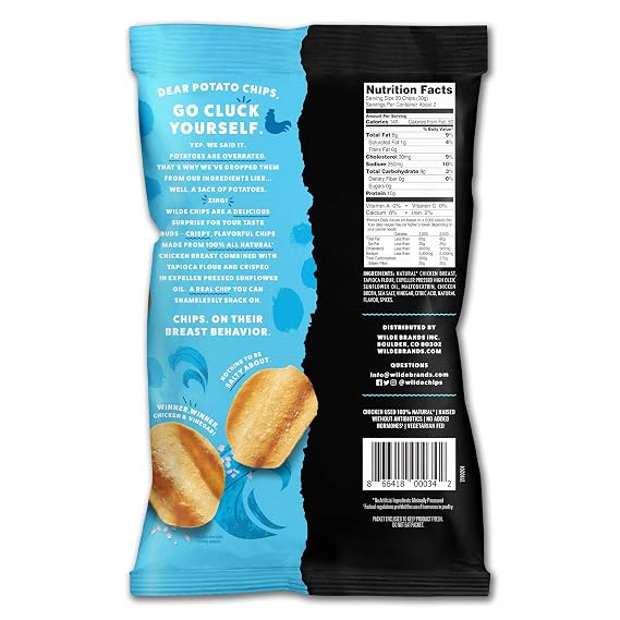 Chicken Chip Variety by Wilde Chips, 6 Flavors, 2.25oz Bag (6 Count)
