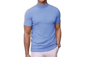 Light Blue Turtleneck Sweater Mens Slim Fit