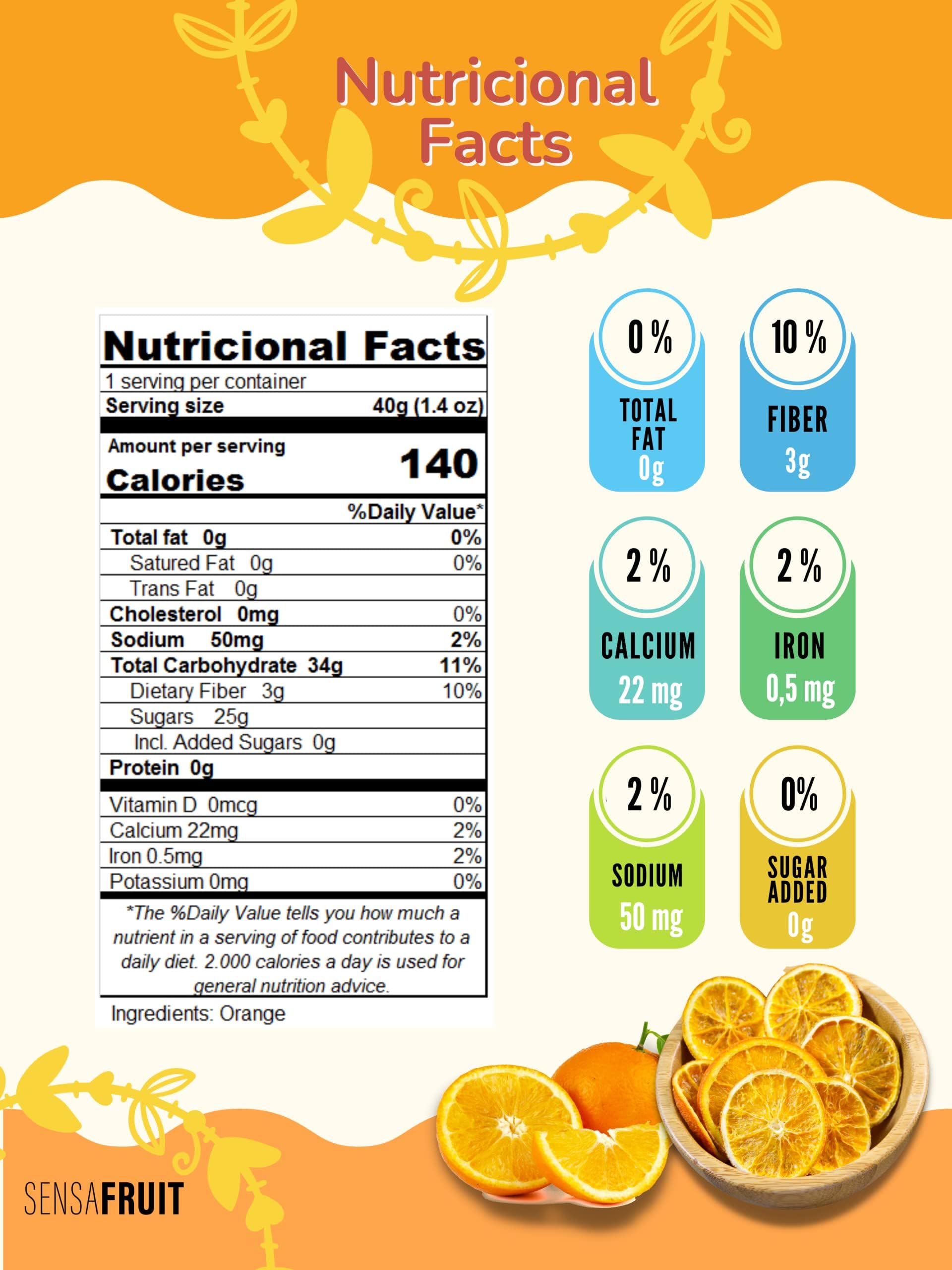 Sensafruit-Premium dried orange slices for cocktails -100% natural - no sugar added, unsulfured - ready for cocktails - 2 zipper bags x1.41 oz (2.8 oz)