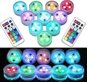 Mini LED Tea Lights with Remote - Small Submersible LED Lights Battery Powered - Pumpkin Lights for Inside Pumpkin Halloween Decorations