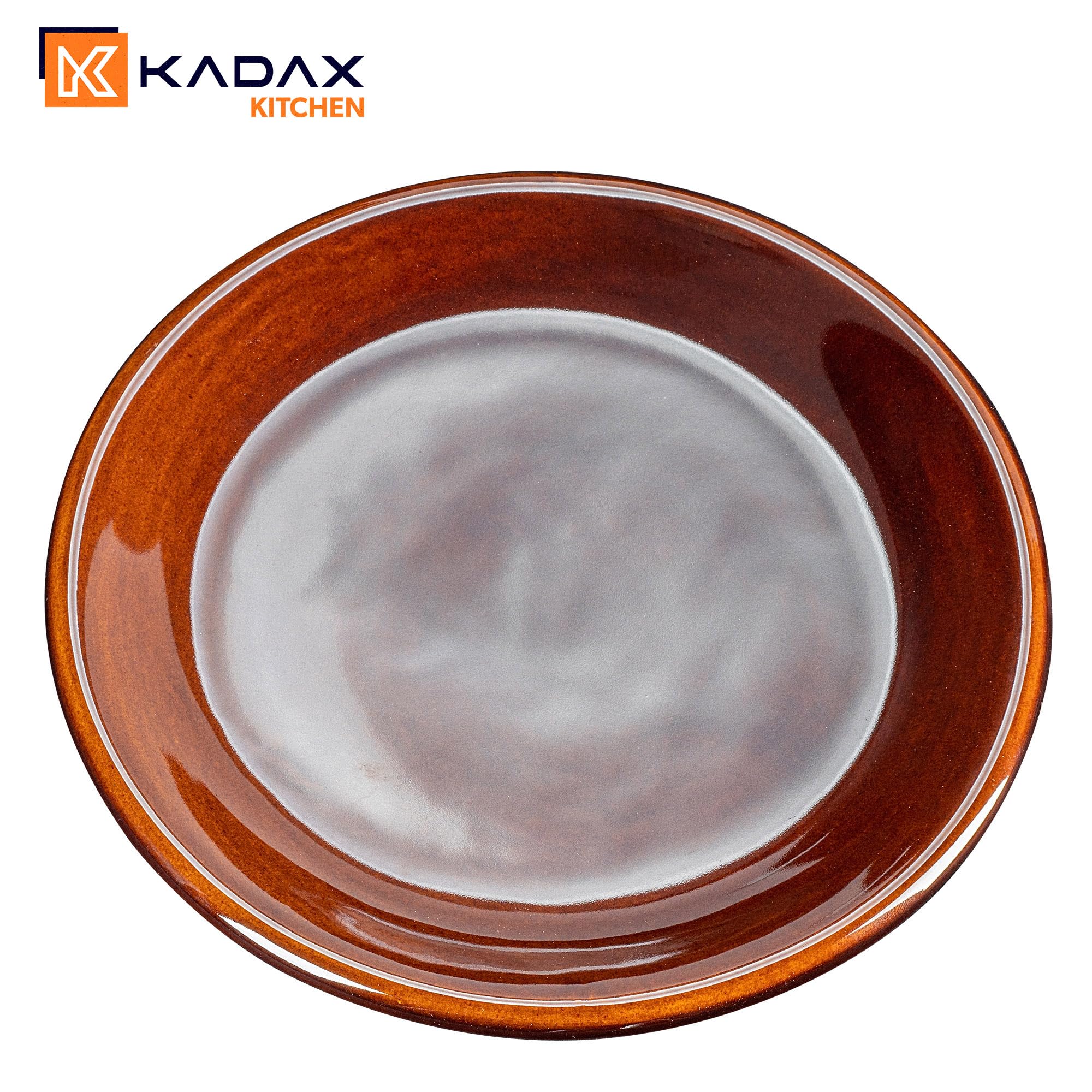 KADAX Lot de 2 Assiette, assiette en argile avec couche de céramique, assiettes résistantes au lave-vaisselle, assiettes plates, assiettes de service pour le petit-déjeuner, les gâteaux, les desse