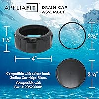 Vista 2 de AppliaFit Conjunto de tapa de drenaje de filtro compatible con Jandy Zodiac R0523000 para filtros seleccionados de piscina y spa y cartuchos