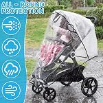Stroller Rain Cover, Clear Rain Cover for Stroller, Universal Travel Weather Shield, Windproof and Waterproof