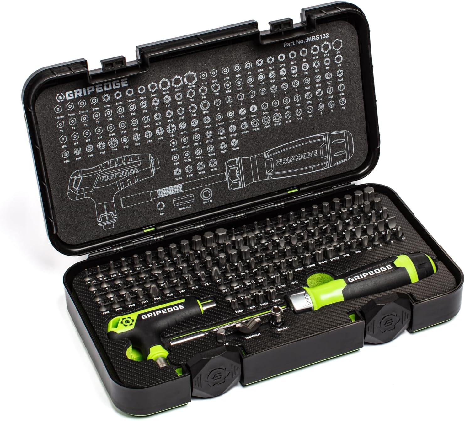 GRIPEDGE Tools | 132-PC R.P.T. Multi-Bit Driver Set