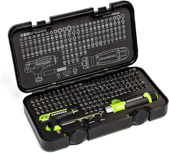 GRIPEDGE Tools | 132-PC R.P.T. Multi-Bit Driver Set