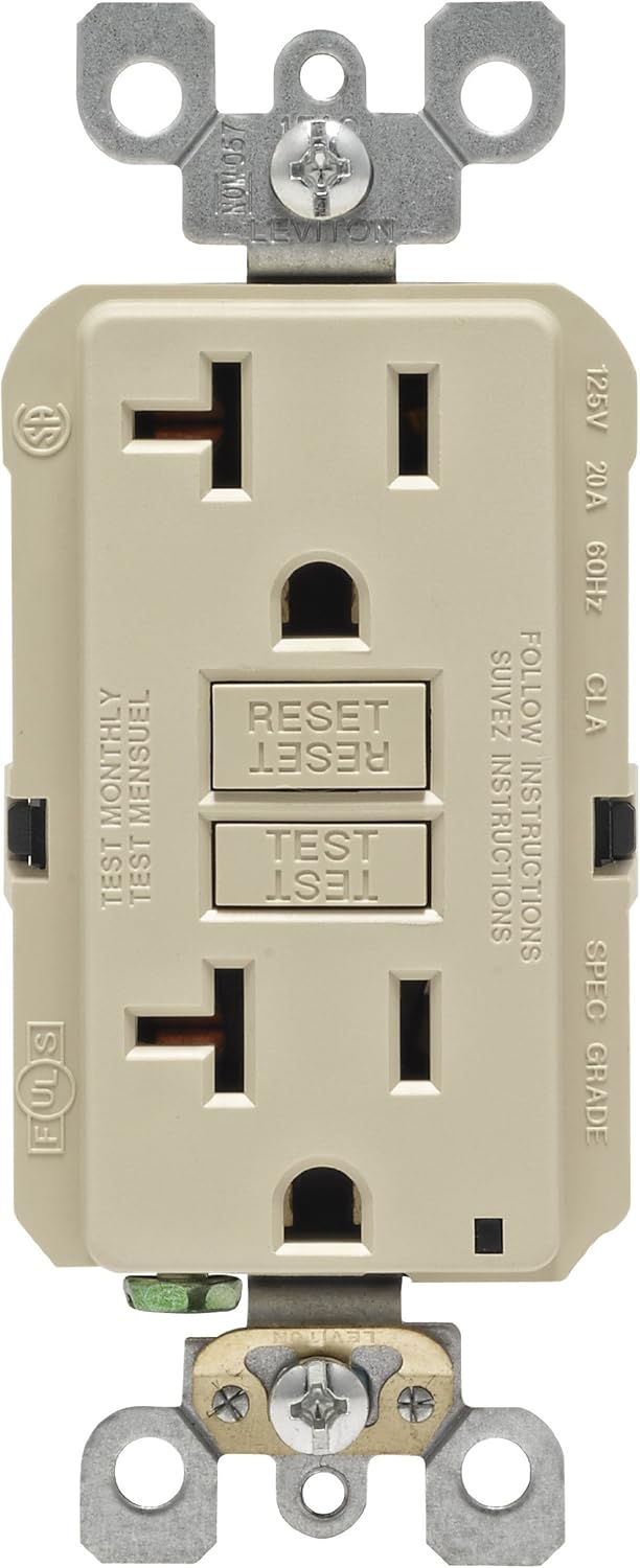 Home Switches & Outlets LEVITON N7899WH GFI GFCI OUTLET 20 AMP 120