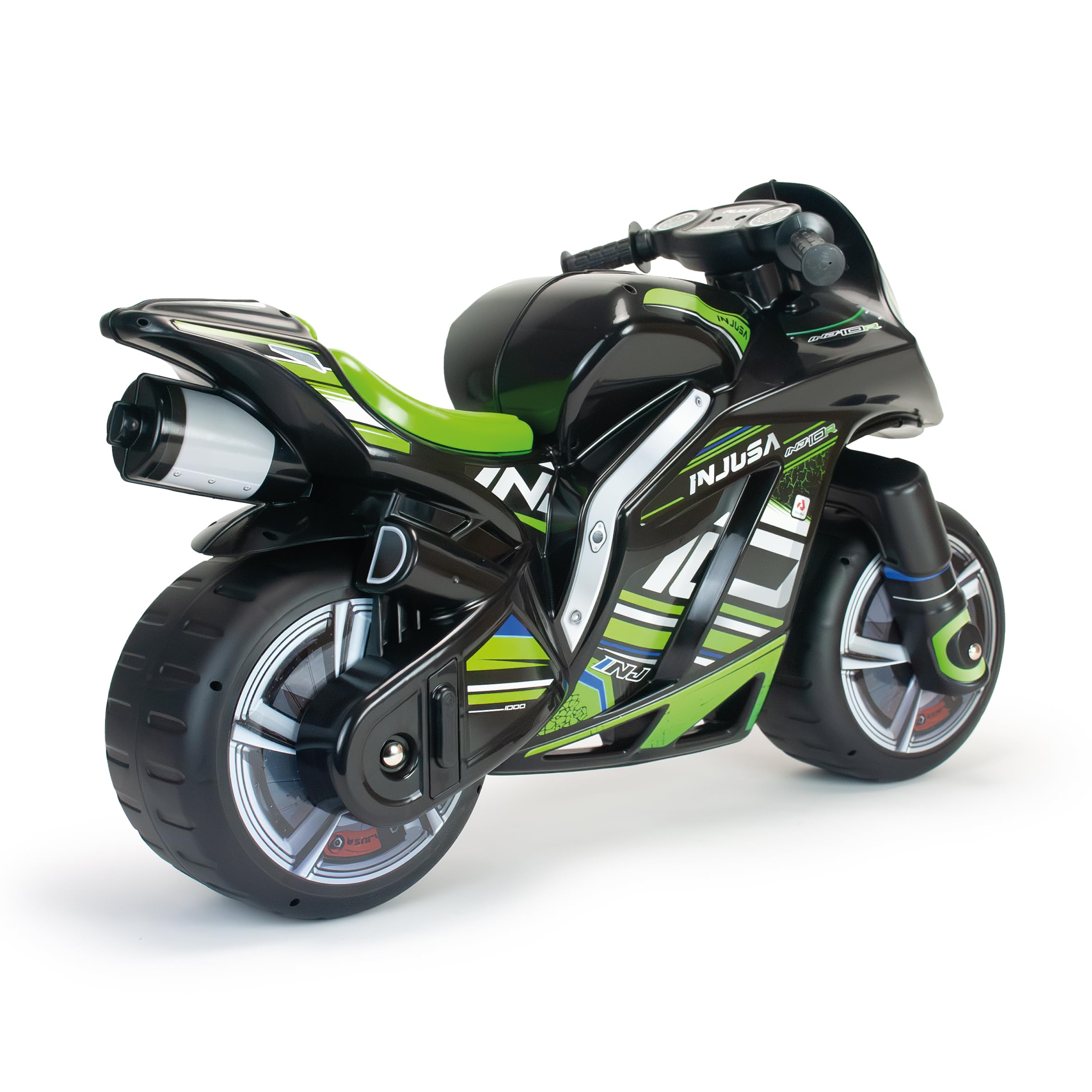 Jeździk Motocyklowy Dla Dzieci Winner XL – Czarny Motorek Biegowy Dla Dzieci Od 4 Do 7 Lat – Stabilny, Sportowy i Bezpieczny – Wyprodukowano w Hiszpanii - INJUSA