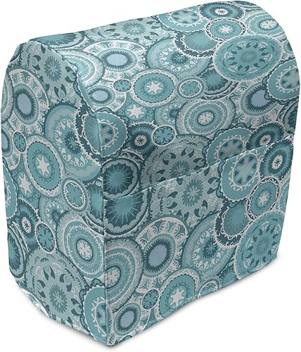 Ambesonne Aqua Stand - Funda para mezclador de pie, diseño de hojas florales hippie, estampado de mandala, elementos tradicionales, bolsa