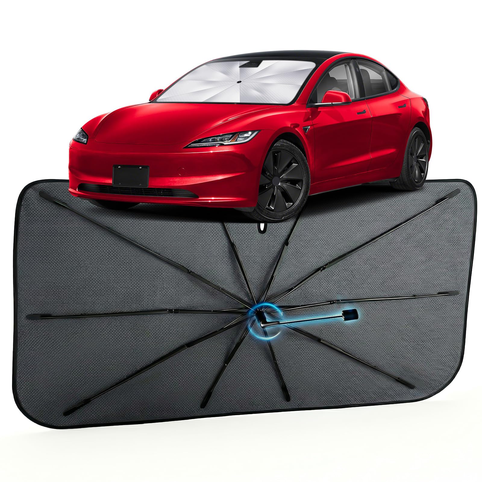 Car Windshield Sun Shade Umbrella for Tesla Model 3 2018-2026, 1:1 Fit