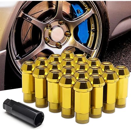 Amazon Rastp スチール製 ホイールナット 48mm ロング ラグナット レーシングナット 専用ソケット付き 軽量 個セット M12x1 5 1 25 チタン P1 25 ナット 車 バイク