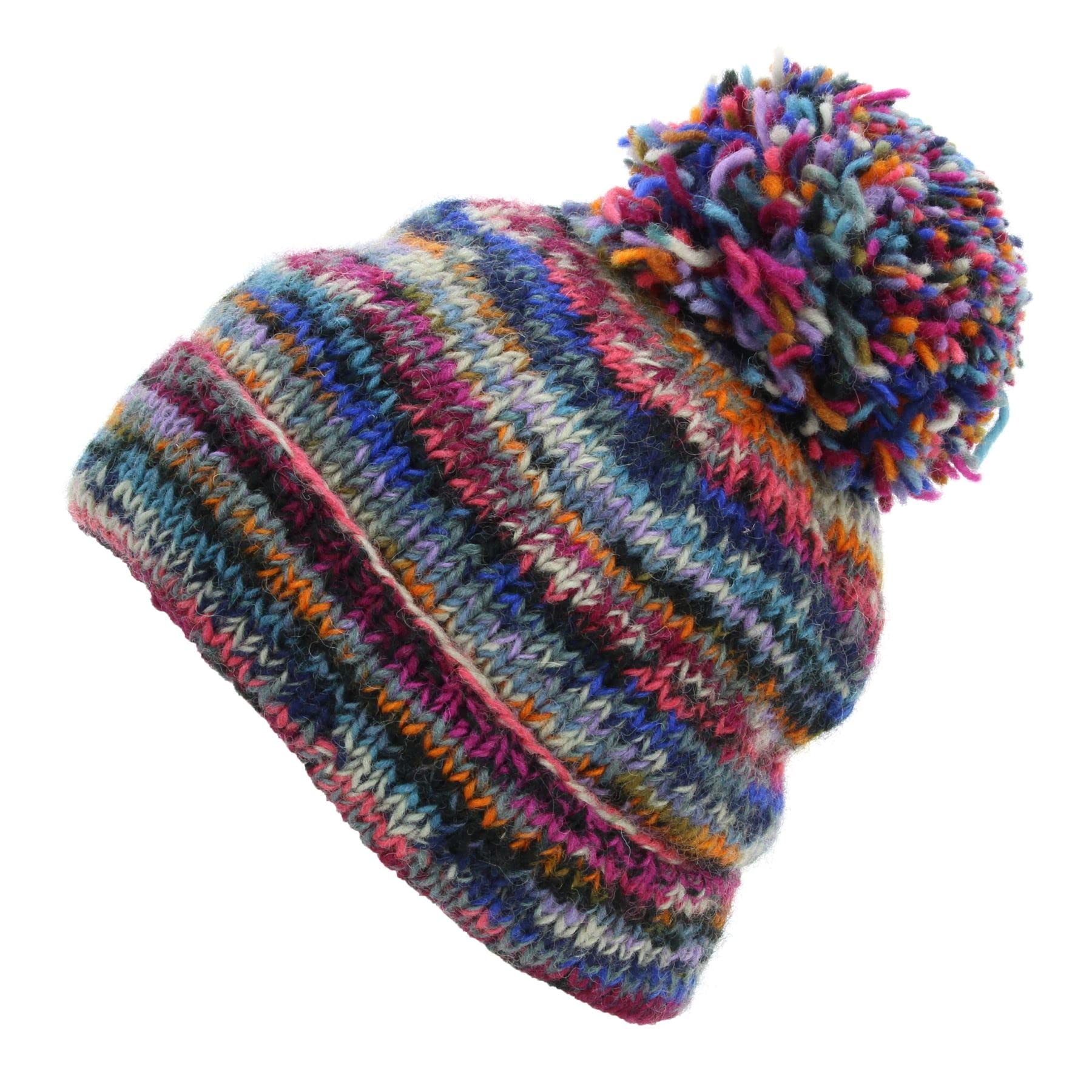 LOUDelephant Hand Knitted Wool Beanie Bobble Hat - SD Electric
