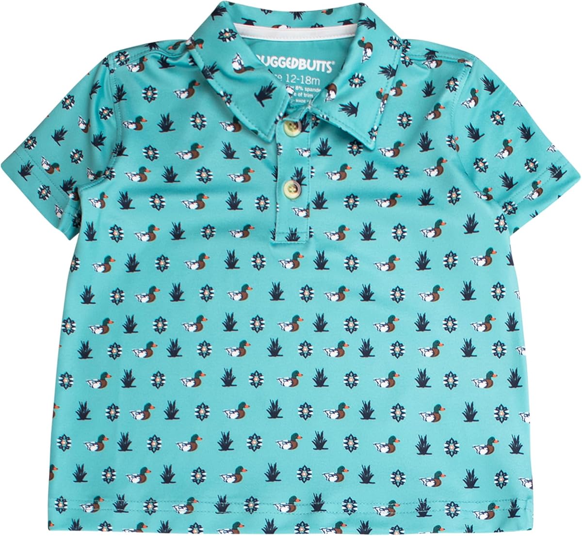 RUGGEDBUTTS Polo de rendimiento activo de manga corta con cuello de punto para bebés y niños pequeños