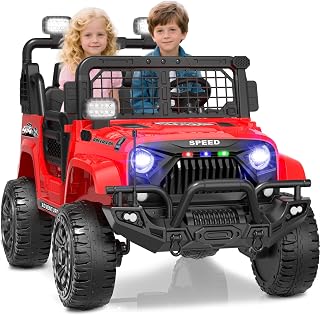 24V XL Ride on Toys for Big Kids, 2 Seater Kids Electric Vehicle with Remote Control,800W Motors,21 Inch Wide Seat,Bulethooth,Music,LED Lights (Red)
