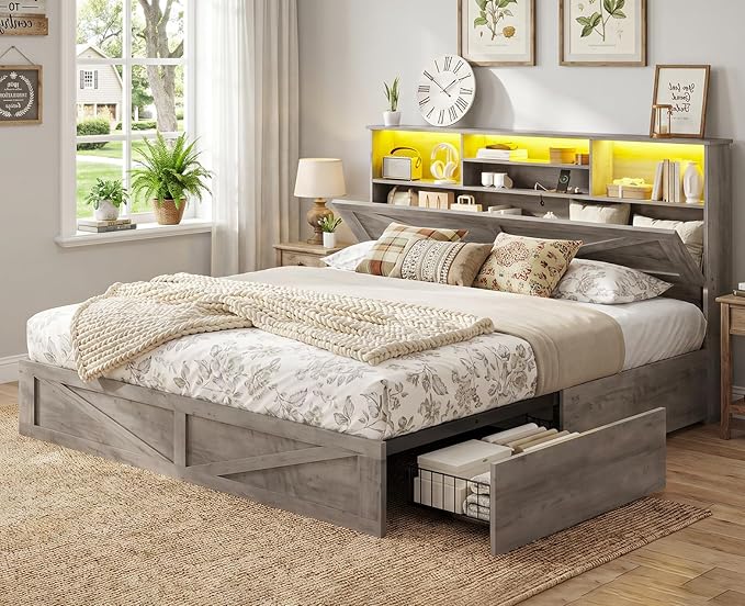 King Farmhouse Bed Frame