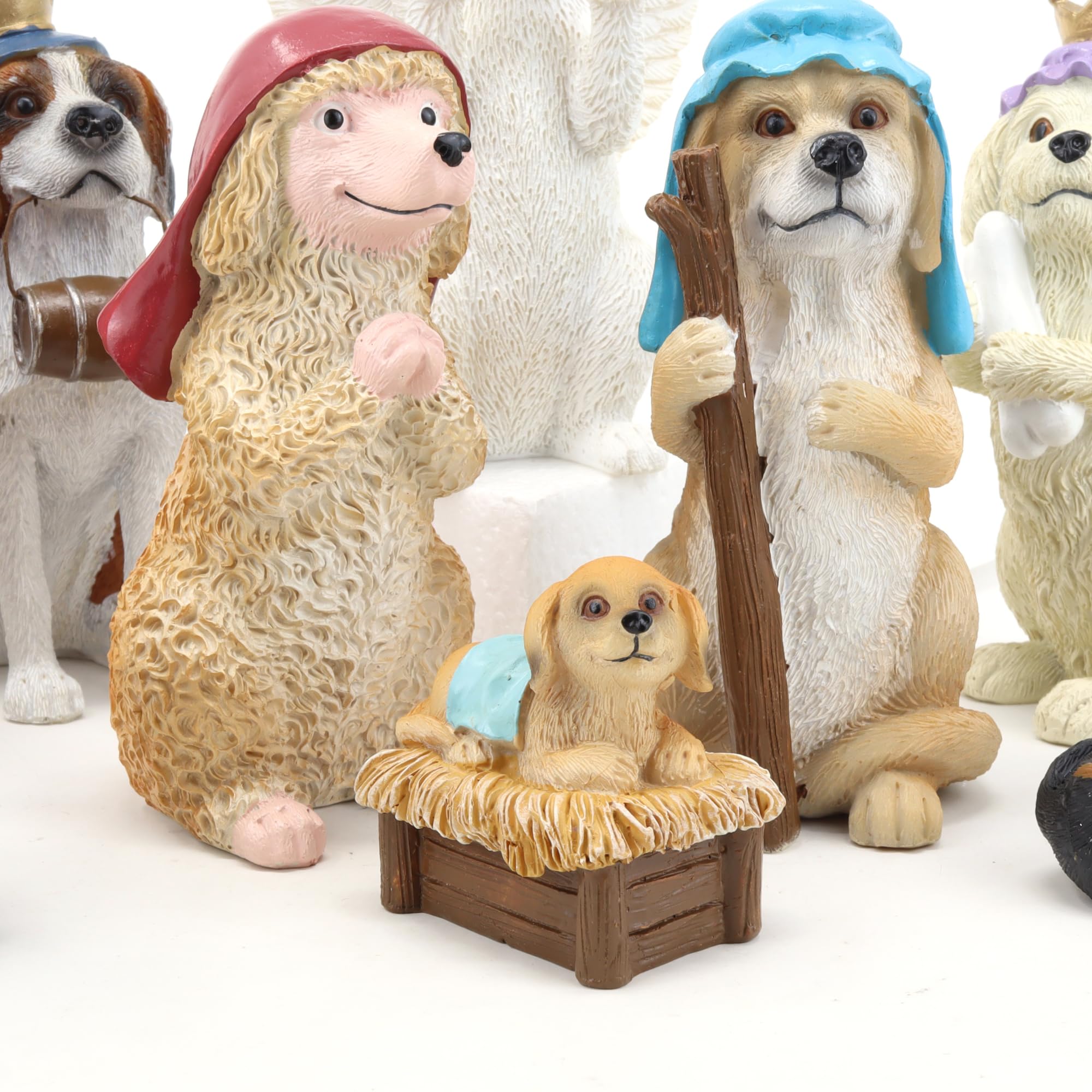 Amazon.com: Needzo Dog Nativity Scene, Resin Indoor Christmas