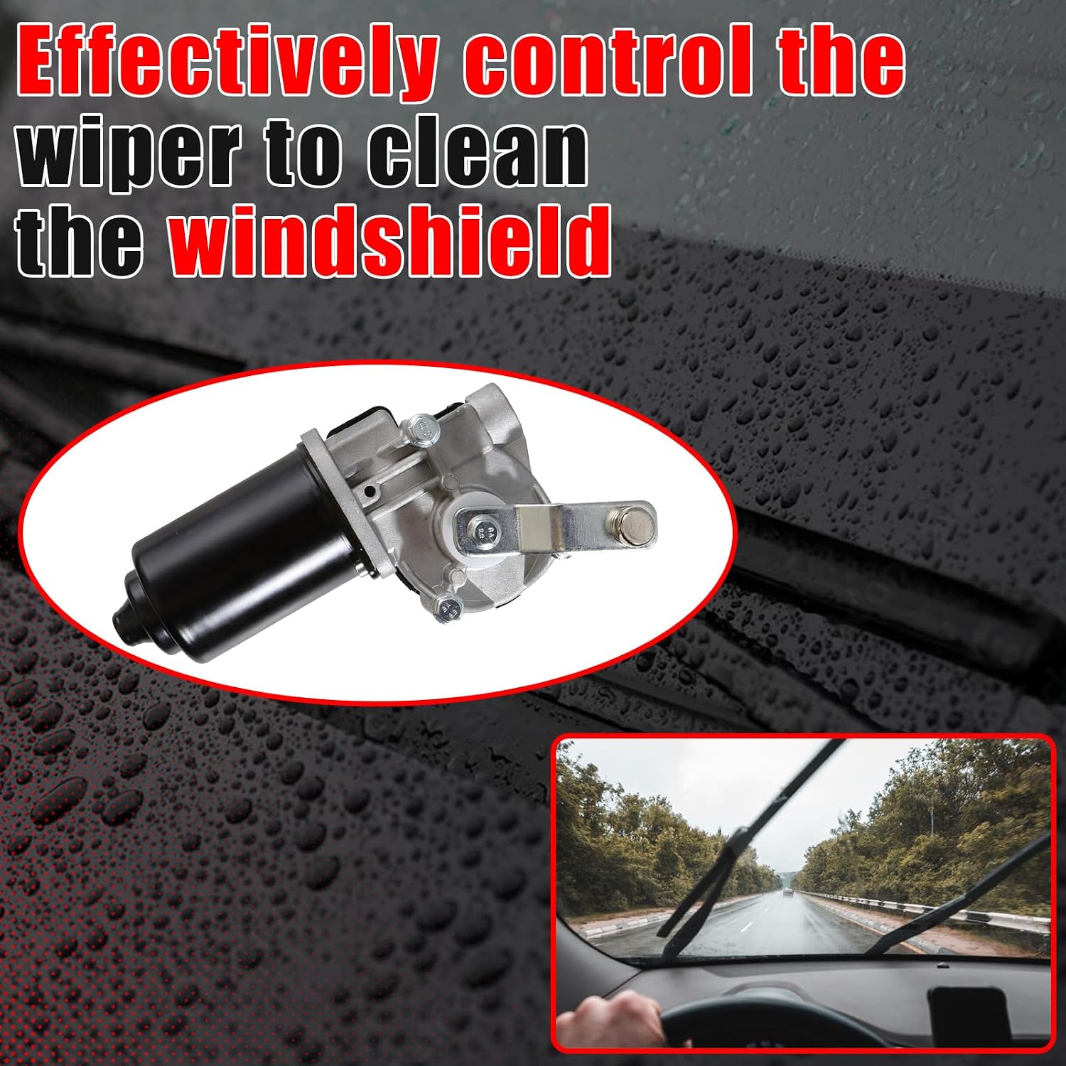 Front Windshield Wiper Motor 40-2010 Fit For Ford Contour 1995-2000 | for Mazda Tribute 2001-2005, for Jaguar S-Type 2000-2005 Replacement for 1C3Z17508AA Direct Fit Wiper Motor Assembly