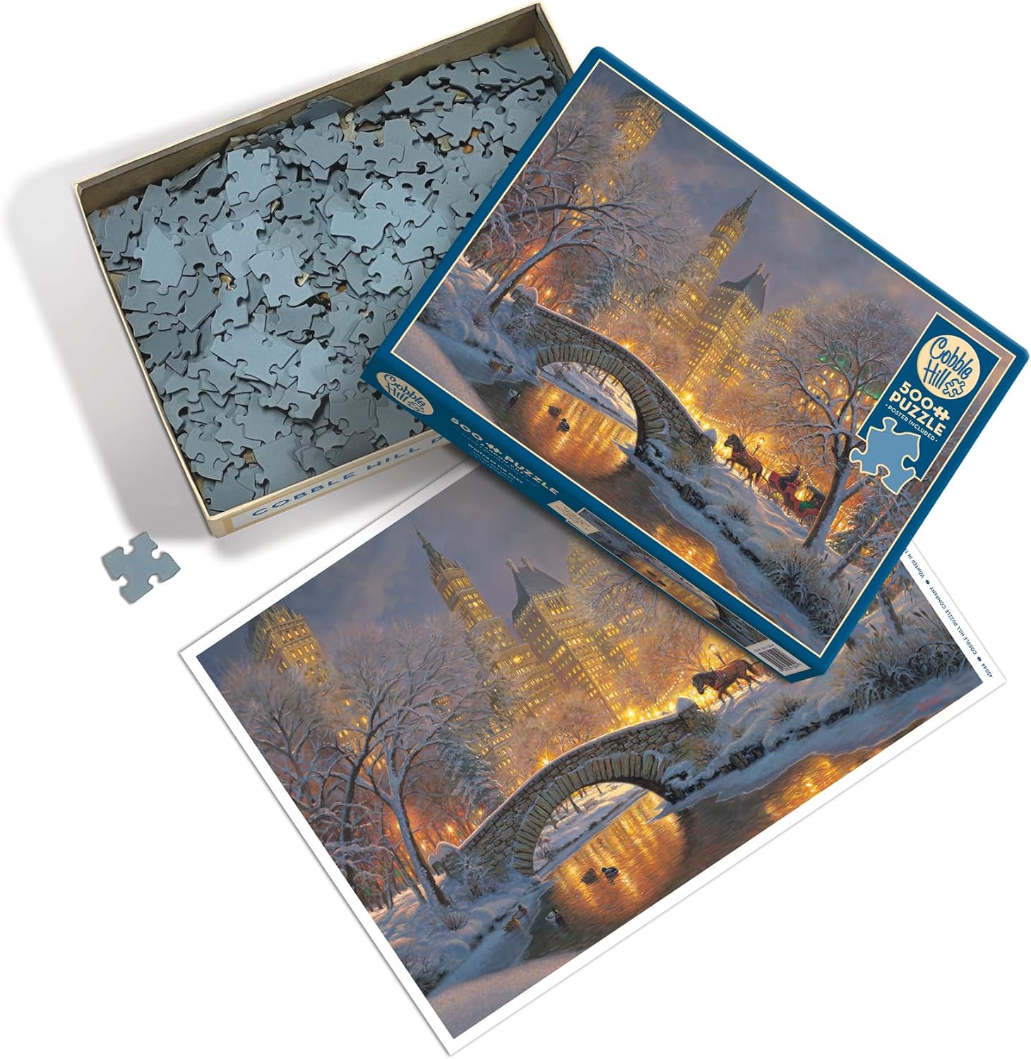 Cobble Hill 500 Piece Puzzle - Winter in The Park - Sample Poster Included