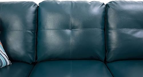 Miniatura 12 de Sofá modular contemporáneo con diván y otomana de almacenamiento, 3 piezas en forma de L, tapicería de piel sintética, cojines de espuma Jengibre