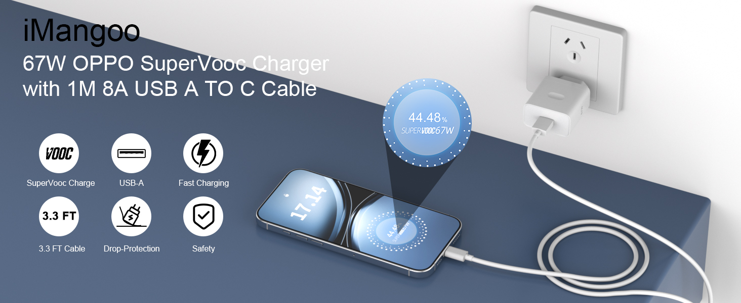 Chargeur Supervooc 45W Pour Oppo Reno 12 Fs 13 Fs 14 F, Usb C