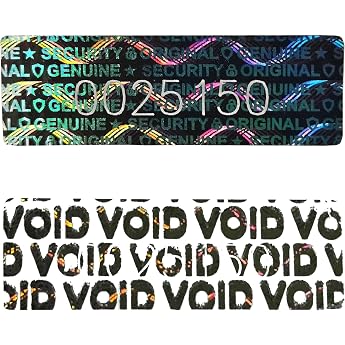 700pcs 10 x 30 mm Security Seal with Silver Hologram and VOID Function - Serial Numbers & Counterfeit Protection   1.18 x 0.39 inches Serial Numbers