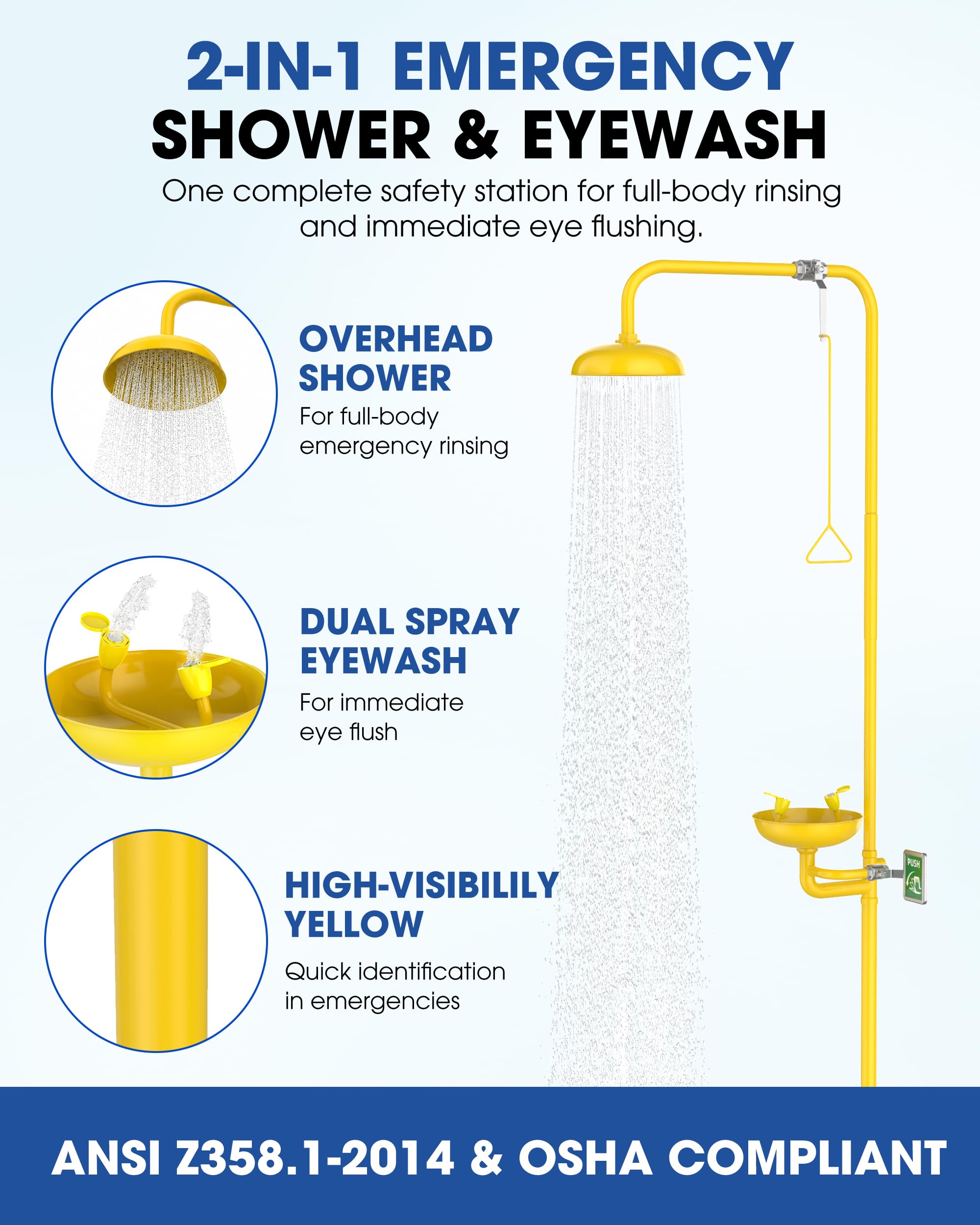 Wall Mounted Emergency Eye Wash Station -2 Wall Mounted Emergency Eye Wash Station -2